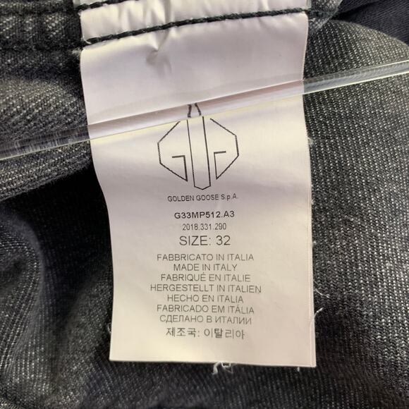 GOLDEN GOOSE Size M Grey Cotton Tapered Distressed Jeans - Picture 8 of 9
